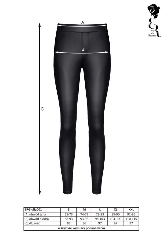 Bielizna - Brgiulia001 legginsy czarne rozmiar XXL