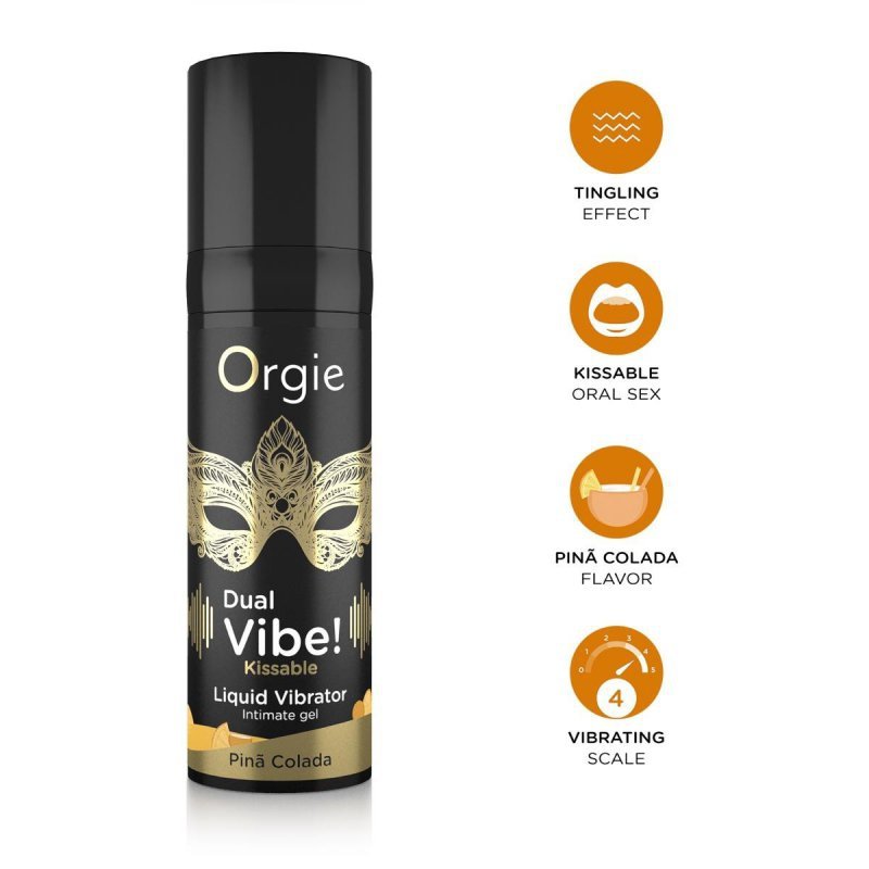 Dual vibe! Pina colada kissable liquid vibrator - 15 ml
