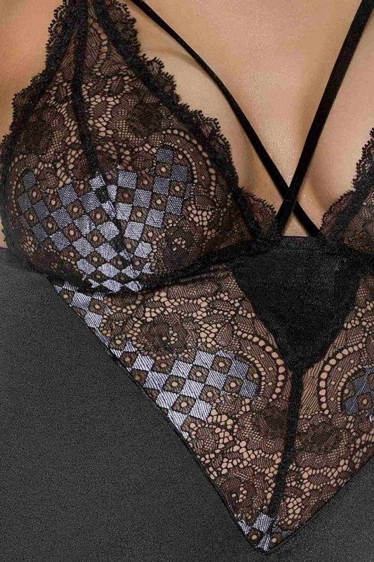 Bielizna Giorgia chemise black XXL/XXXL - Casmir