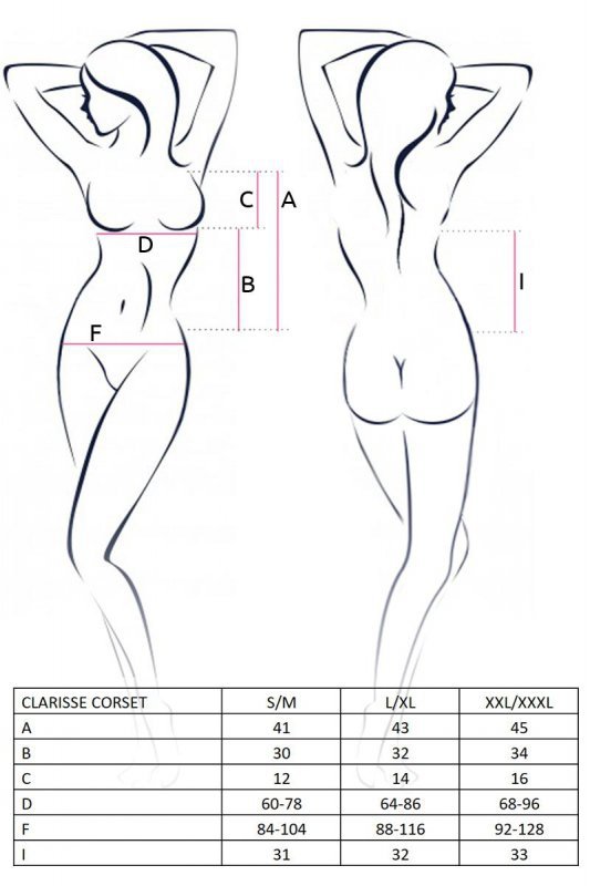 Bielizna Clarisse corset black XXL/XXXL - Casmir