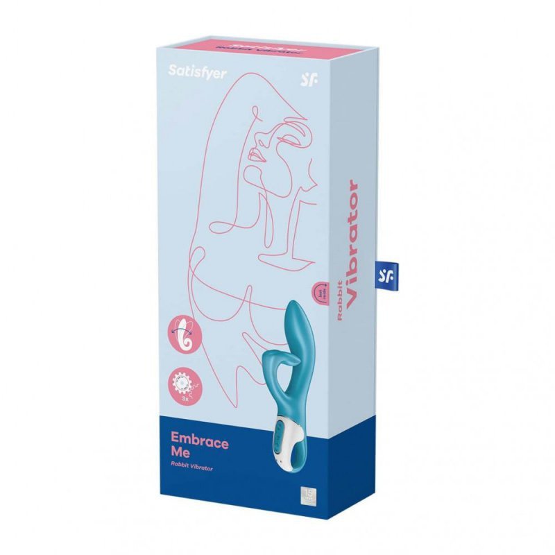 Wibrator z masażerem łechtaczki Satisfyer Embrace me turkusowy