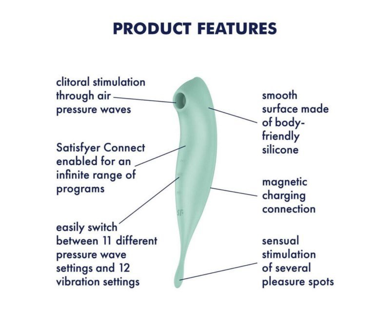 Masażer powietrzny z aplikacją Satisfyer Twirling Pro miętowy