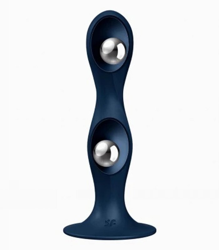 Wibrator anal Satisfyer Double Ball-R granatowy