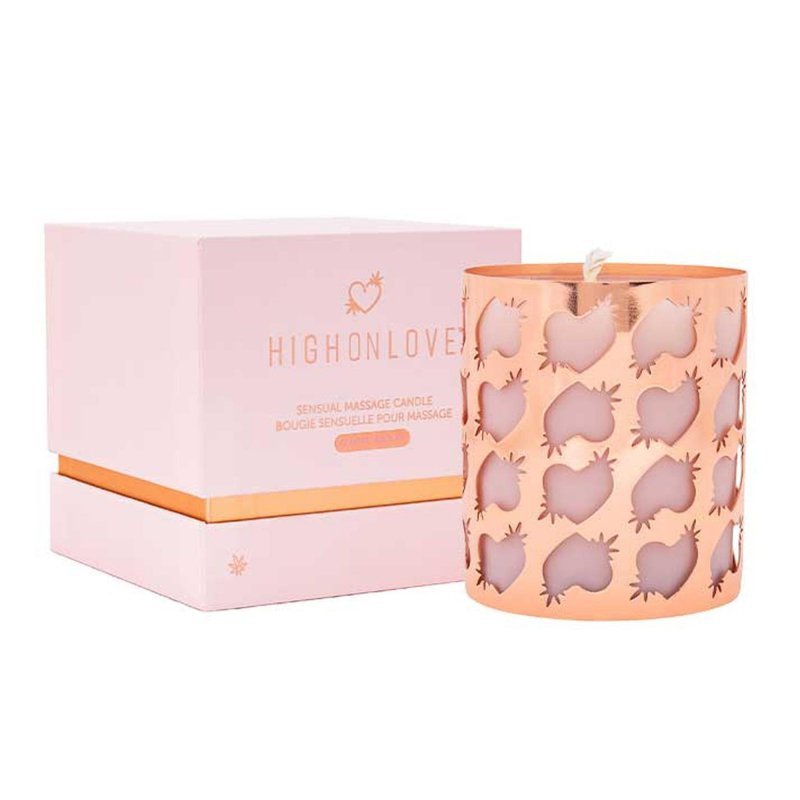 HighOnLove różana świeca do masażu 250 ml