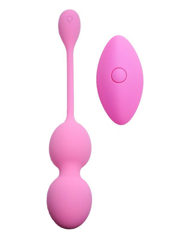 Vibrating kegel balls 32mm 80g pink 10 function usb remote control - boss series