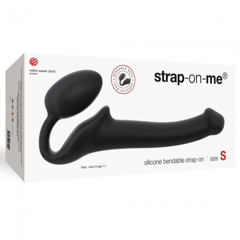 Dopochwowy Strapon dildo jajeczko podwójna przyjemność czarny 17 cm