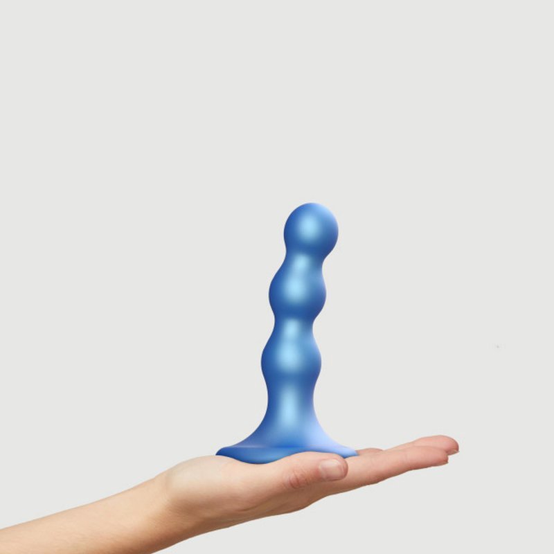 Dildo kulki analne na przyssawce orgazm niebieski 12,5 cm 