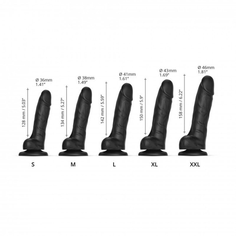 Sliding skin realistic dildo black XXL