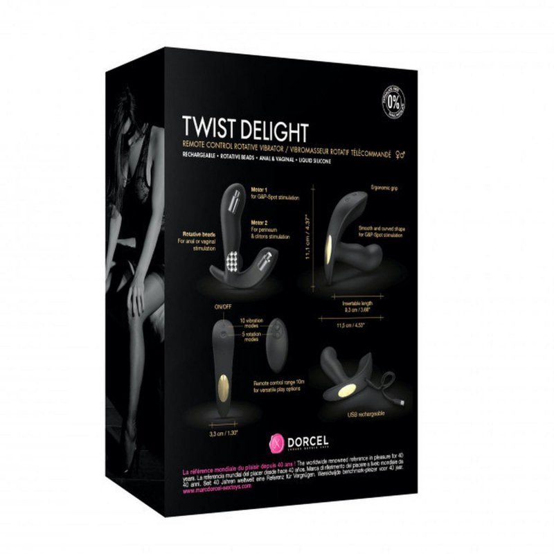 Wibraujący masażer analny z pilotem Dorcel Twist Delight