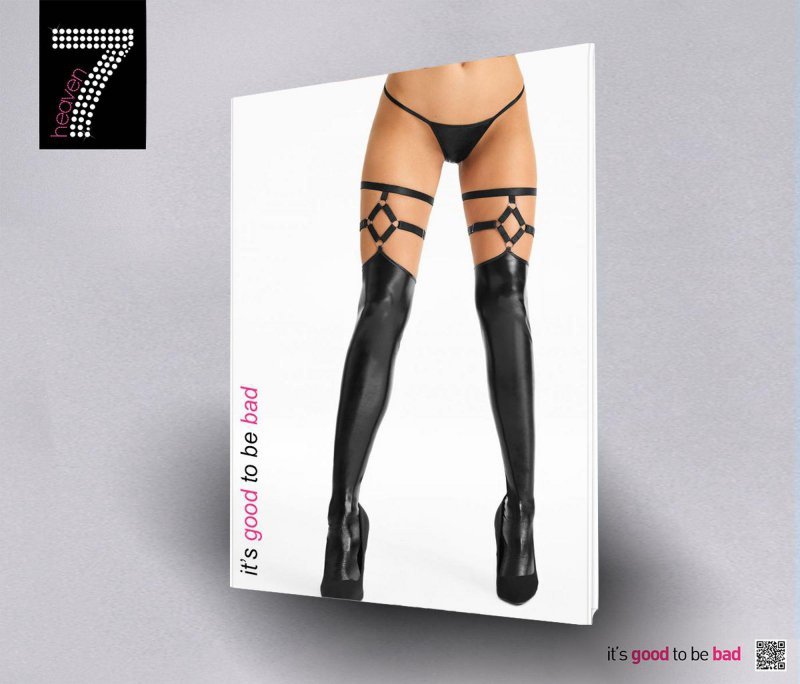 Seksowne pończochy w stylu harness samonośne S/M