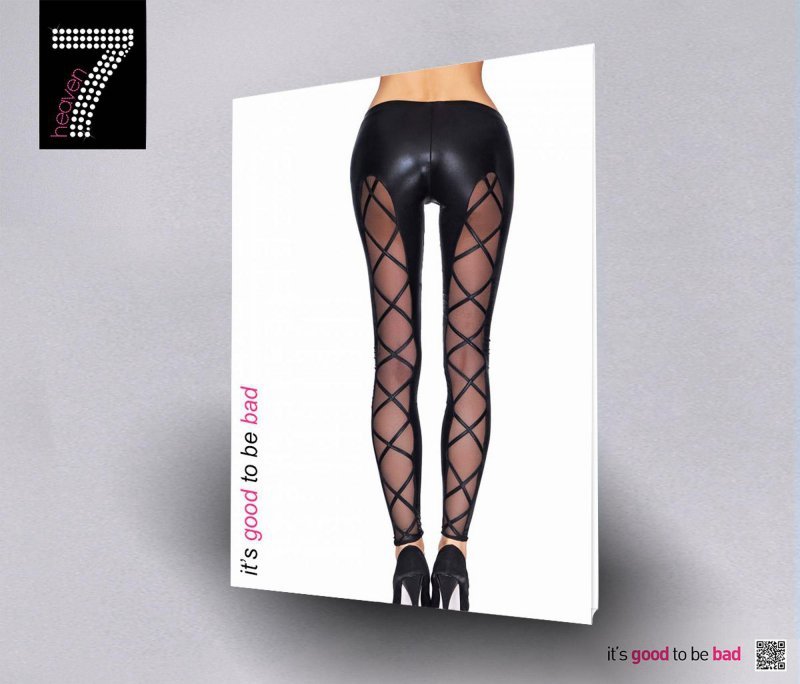 Sexy legginsy z wetlooku czarne z iksami M