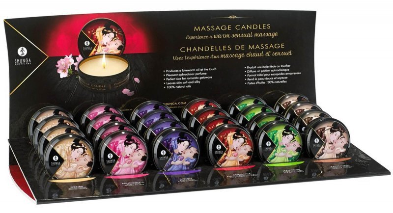 Mini massage candle display