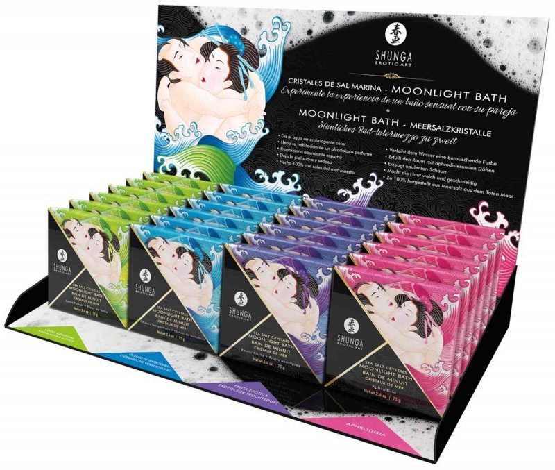 Mini moonlight bath salts display