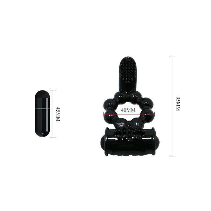 Wibrujący pierścień erekcyjny stymulator łechtaczki Pretty Love - Sweet Ring Black