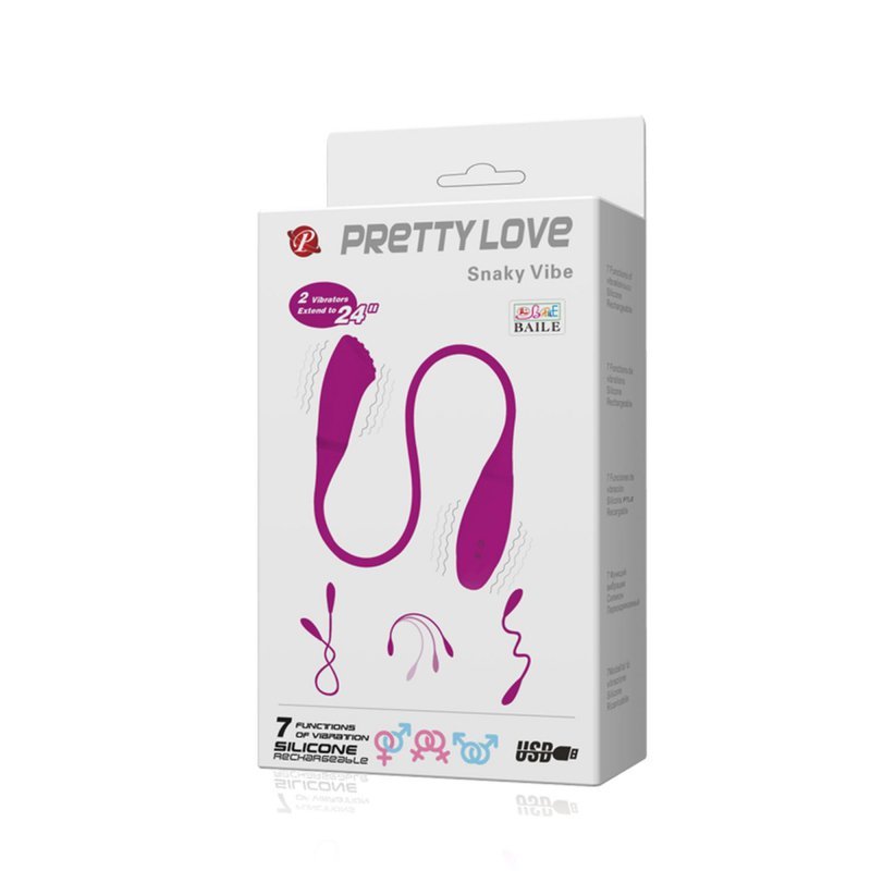 Podwójny wibrator elastyczny 7 funkcji pulsacje Pretty Love