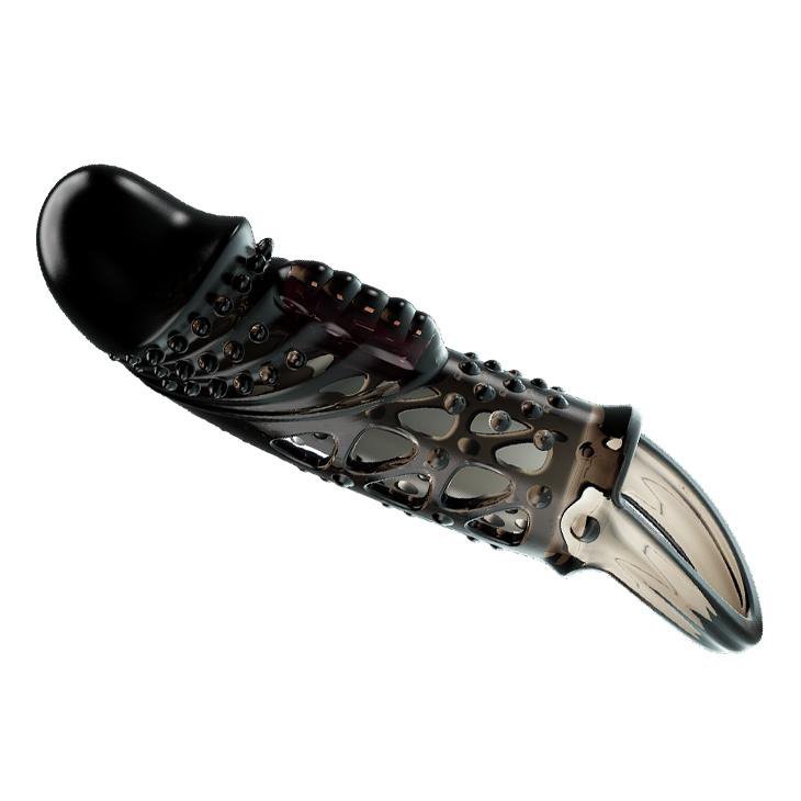 Przedłużka penisa z wibracją i pętlą na jądra 11.5cm / 14cm