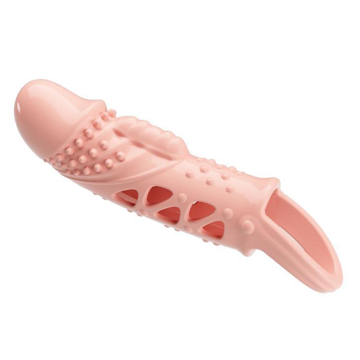 Przedłużka penisa z wibracją i pętlą na jądra 11.5cm / 14cm