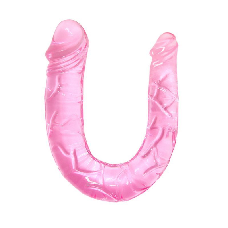 Analno - waginalne podwójne dildo różowe