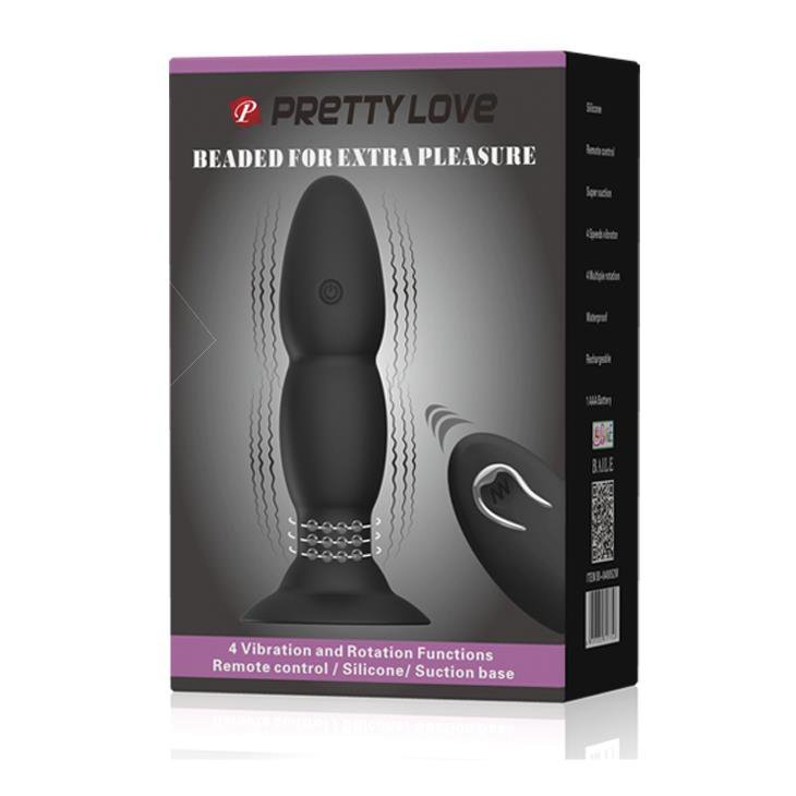 Wibrujący korek analny z funkcją rotacji Pretty Love Beaded for Extra Pleasure