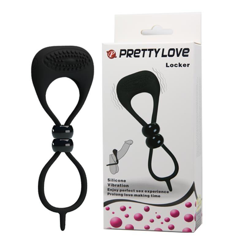 Podwójny pierścień erekcyjna na penisa i jądra Pretty Love Locker