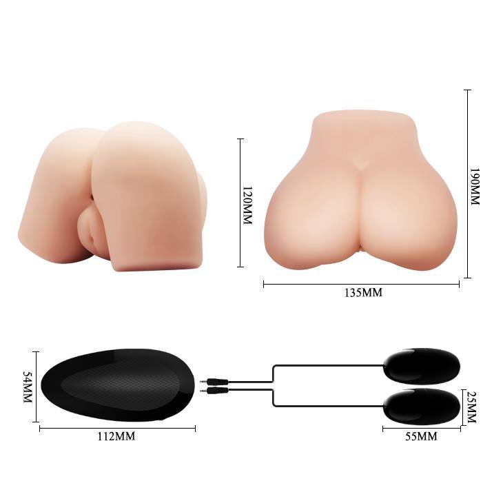 Tyłeczek 2w1 anus i wagina z wibratorem 2 silniki