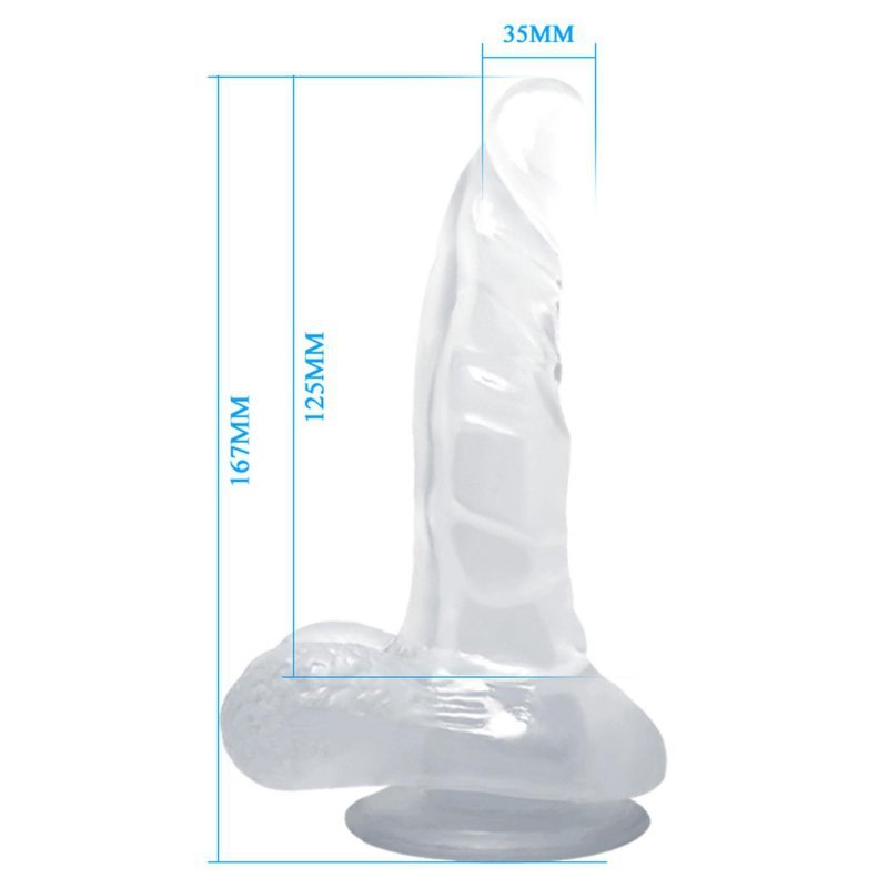 Żelowy penis dildo z przyssawką clear