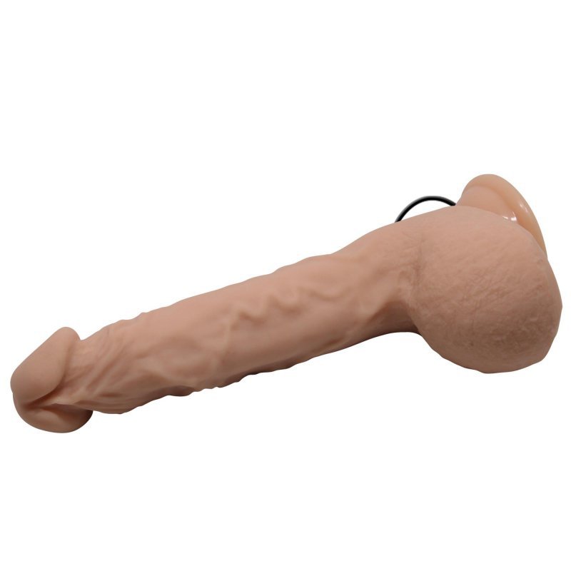 Wibrujące żylaste dildo na przyssawce z pilotem Baile 25 cm