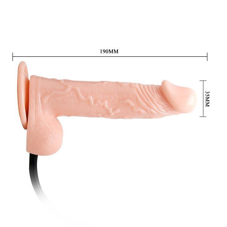 Pompowane wibrujące dildo na przyssawce baile 19 cm