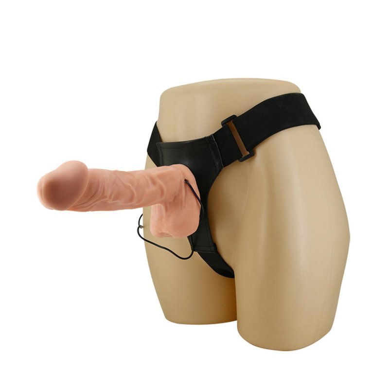 Wibrujący strapon uprząż z dildo RealDeal 25cm