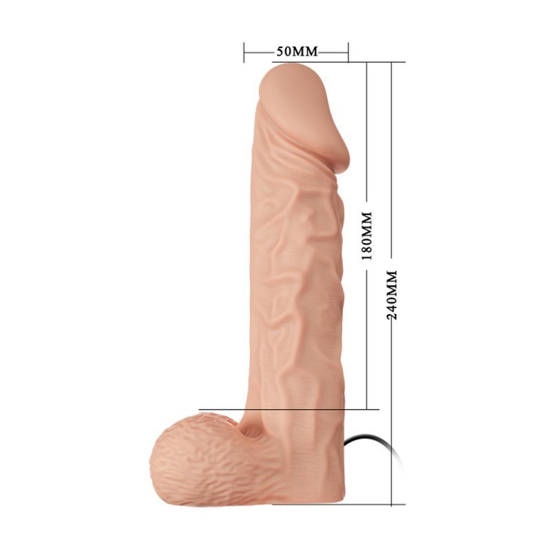 Wibrujący strapon uprząż z dildo RealDeal 24cm