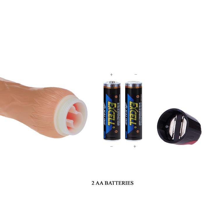 Żylaste wibrujące dildo różowe Baile 24 cm