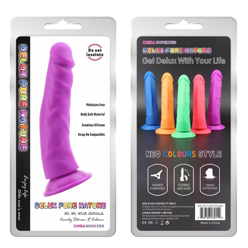 Dildo do pochwy i anala Steven.R fioletowy 22cm