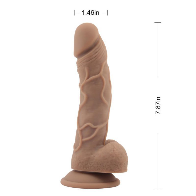 Naturalny penis dildo z przyssawką z żyłami 20 cm
