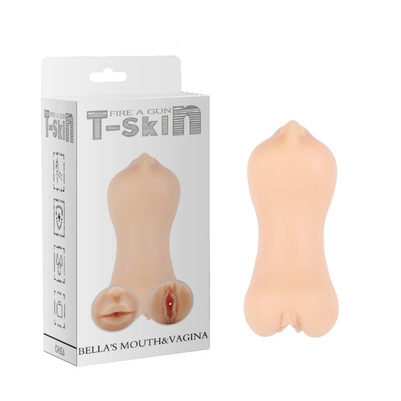 Dwustronny masturbator usta i pochwa Bella Mouth &amp; Vagina