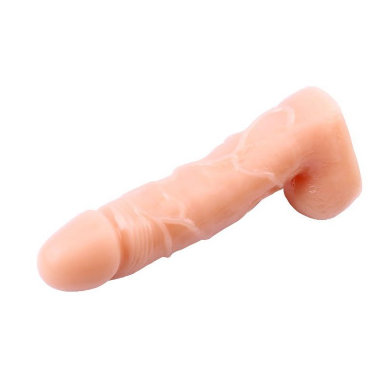Realistyczne dildo cyber skóra żylaste z jądrami 18 cm