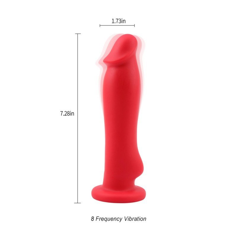 Czerwony wibrator penis dildo z przyssawką Real Burst 18,5cm