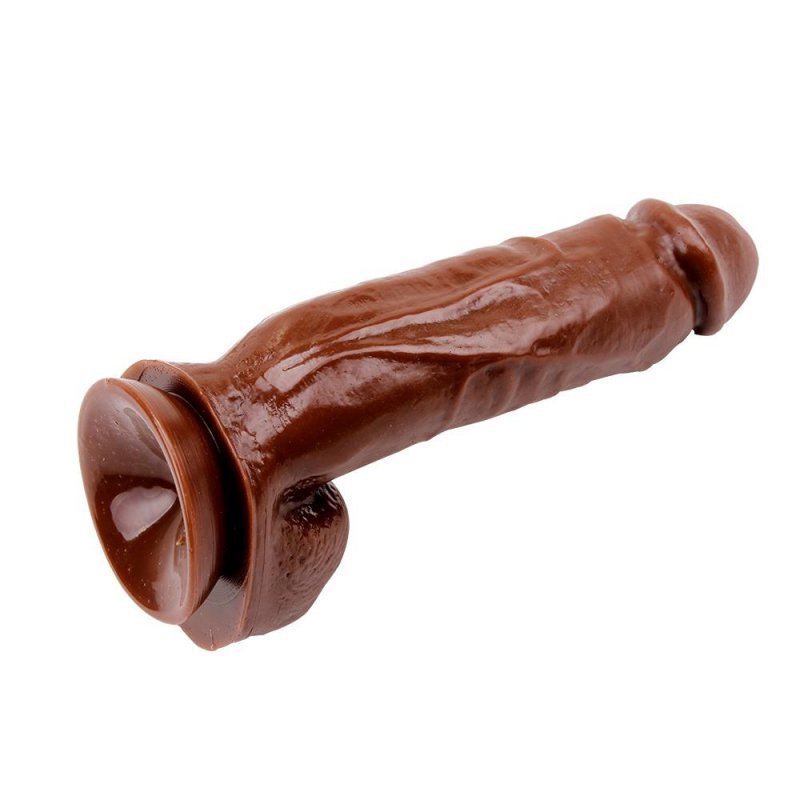 Murzyńskie dildo na przyssawce Hard On Brown-Brown