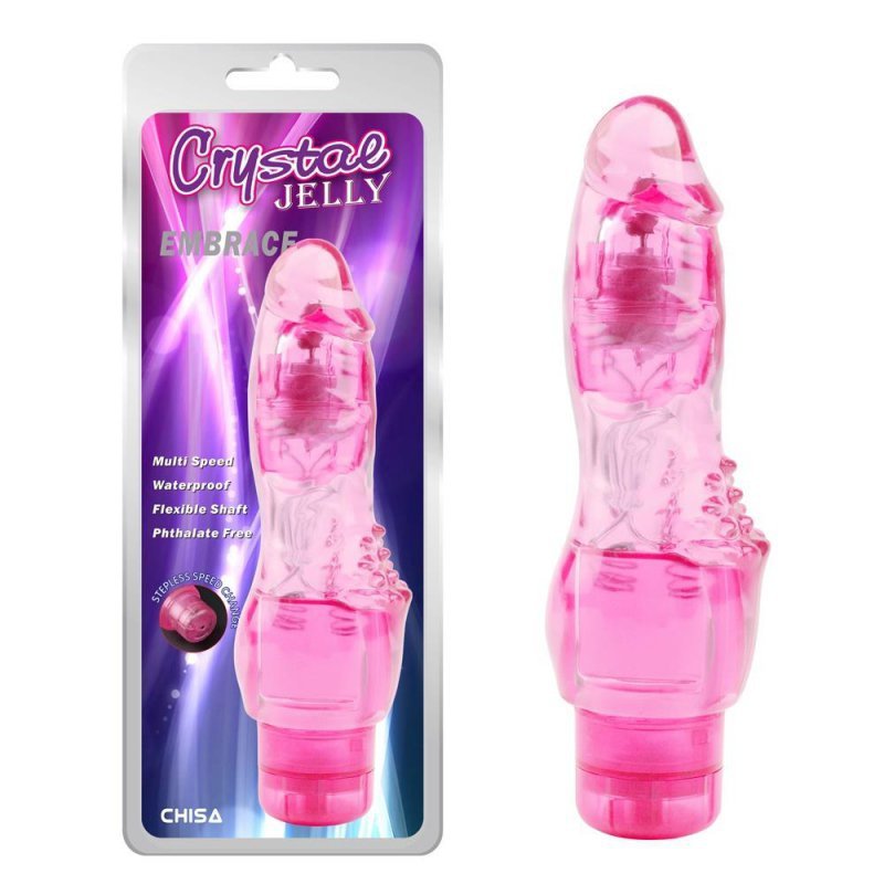 Żelowe dildo wibrujące z wypustkami 19 cm