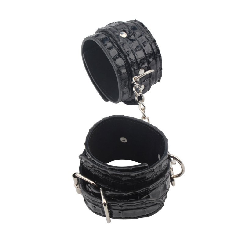 Kajdanki erotyczne skórzane czarne Surrender Ankle Restraints