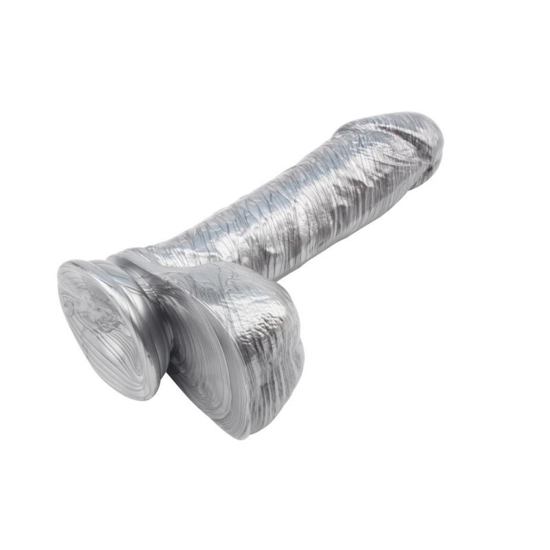 Elastyczny penis dildo na przyssawce 19,5 cm