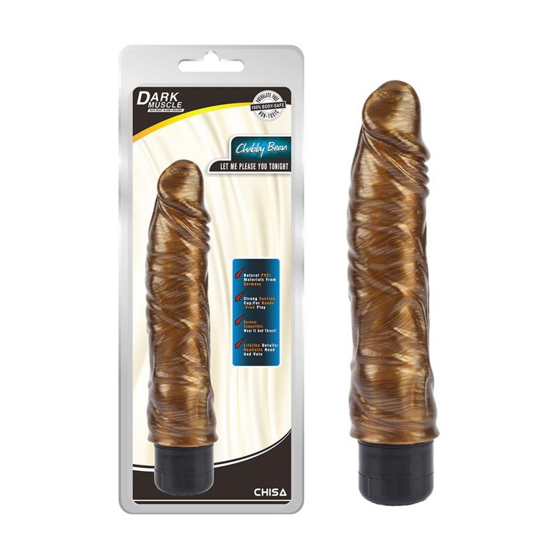 Złoty ciemny wibrator jak penis Chubby Beau Gold
