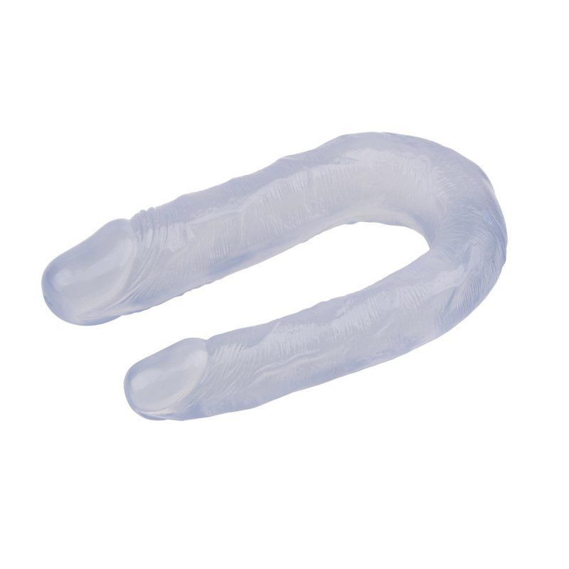 Analno - waginalne podwójne dildo przeźroczyste