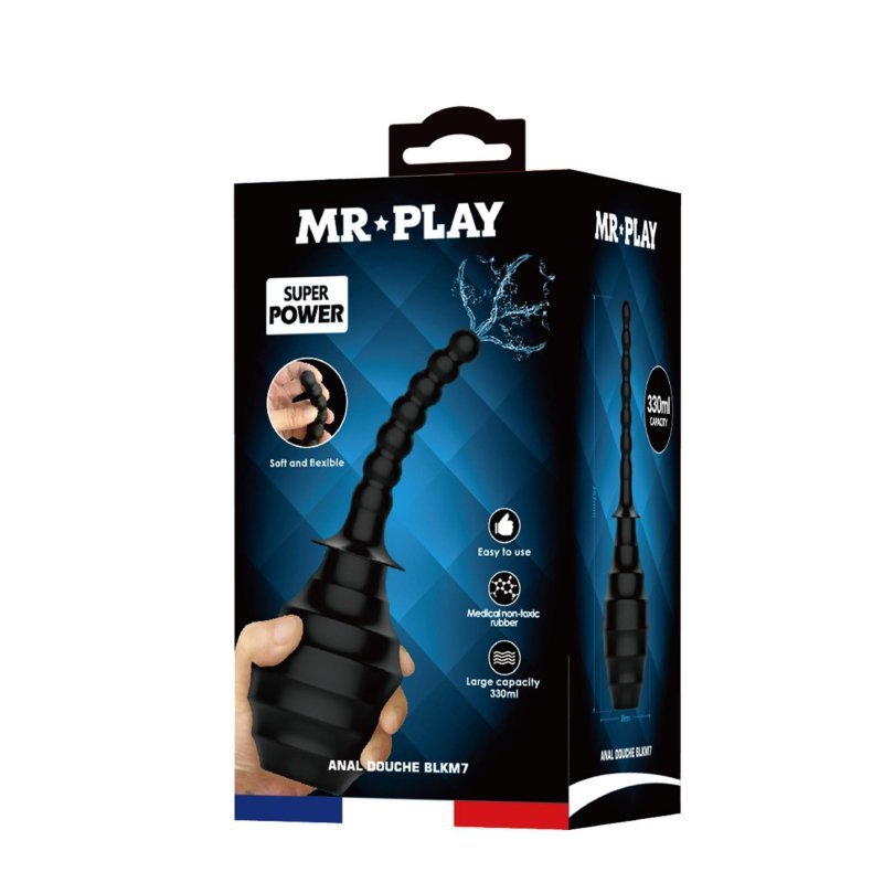 Gruszka analna do lewatywy Mr.Play czarna prosta (330 ml)