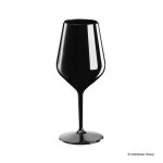 Plastikowy kieliszek do wina czarny, 470 ml, 6 szt