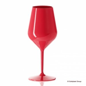 Plastikowy kieliszek do wina summer czerwony 470 ml, 6 szt.