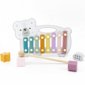 Drewniane Cymbałki Miś Polarny Ksylofon Viga Toys Montessori