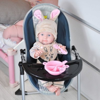 WOOPIE ROYAL Krzesełko do Karmienia 5w1 Zestaw Opiekunka dla Lalki  + Huśtawka Nosidełko