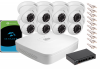 Zestaw monitoringu IP Dahua NVR 1TB 8 kamery kopułowe 2MPx
