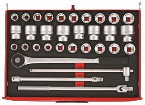 32-elementowy zestaw kluczy nasadowych z chwytem kwadratowym 3/4, Teng Tools TTESK32