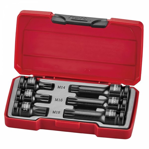 6-elementowy zestaw nasadek udarowych Spline z chwytem 1/2&quot; Teng Tools T9206